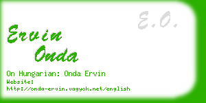 ervin onda business card